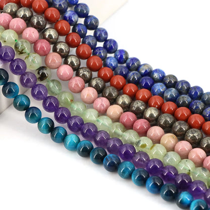 Natural Stone Beads for Jewellery Making – Blue Tiger Eye, Amethyst & Rose Quartz | 4/6/8/10mm