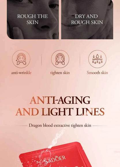 5/10pcs SADOER Dragon Blood Facial Masks for Face Moisturizing Anti-aging Hydrating Face Mask Facial Skin Care Products