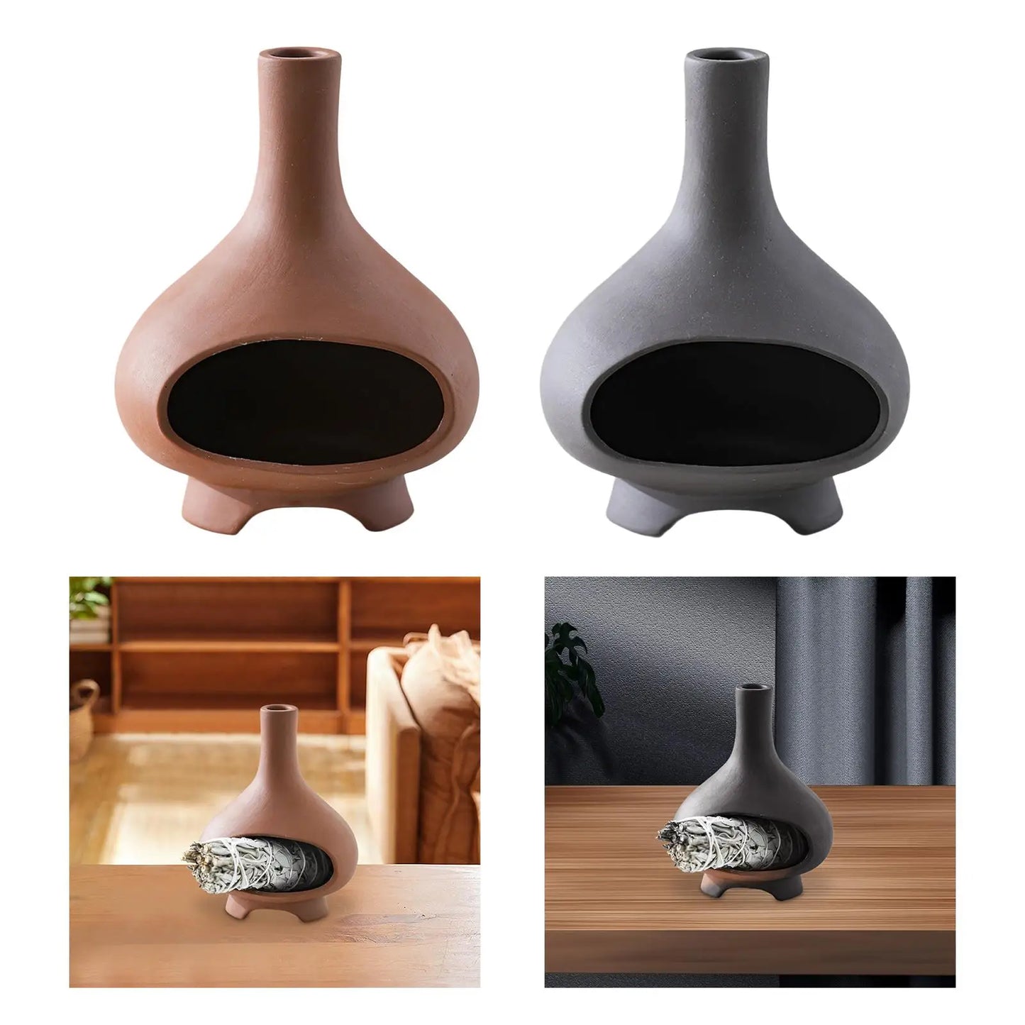 Ceramic Palo Santo & Sage Holder - Multipurpose Incense Burner - Shello's Creative Boutique