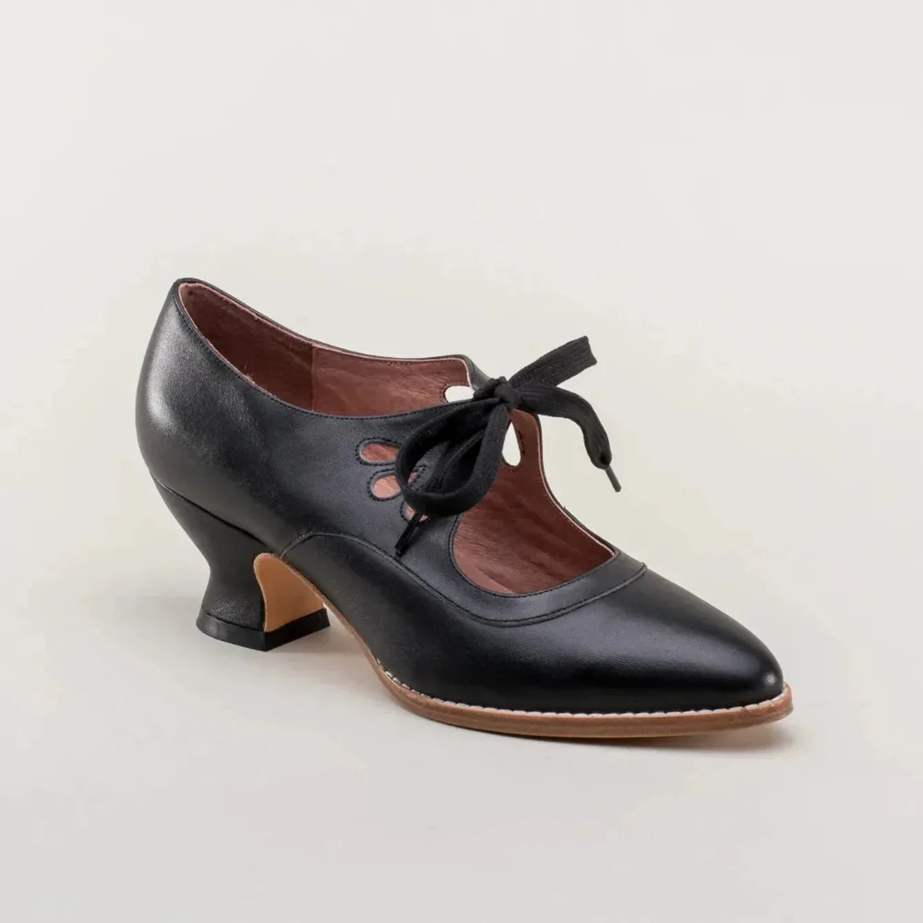 Retro Mary Jane Pumps - Vintage Lace-Up Low Heels - Shello's Creative Boutique