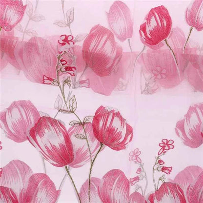 Beeinch Floral Tulle Curtains - Modern Sheer Window Panels for Living Room & Bedroom - Shello's Creative Boutique