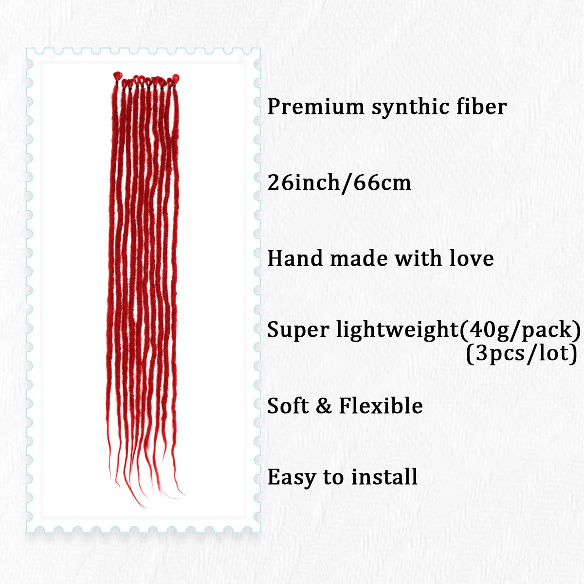 26 Inch Red Crochet Dreadlock Extensions - Faux Locs Hair - Shello's Creative Boutique