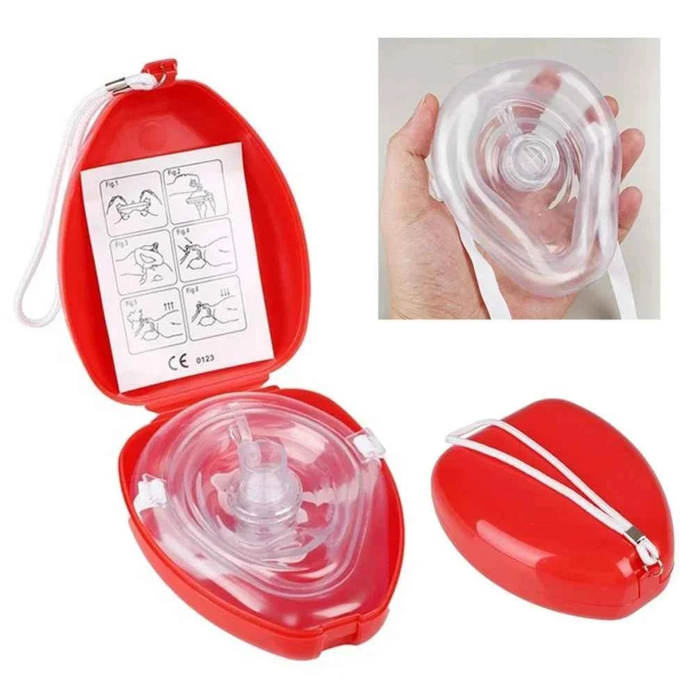 1-10pcs Professional First Aid CPR Breathing Mask Protect Rescuers Artificial Respiration Reuseable With One-way Valve Tools