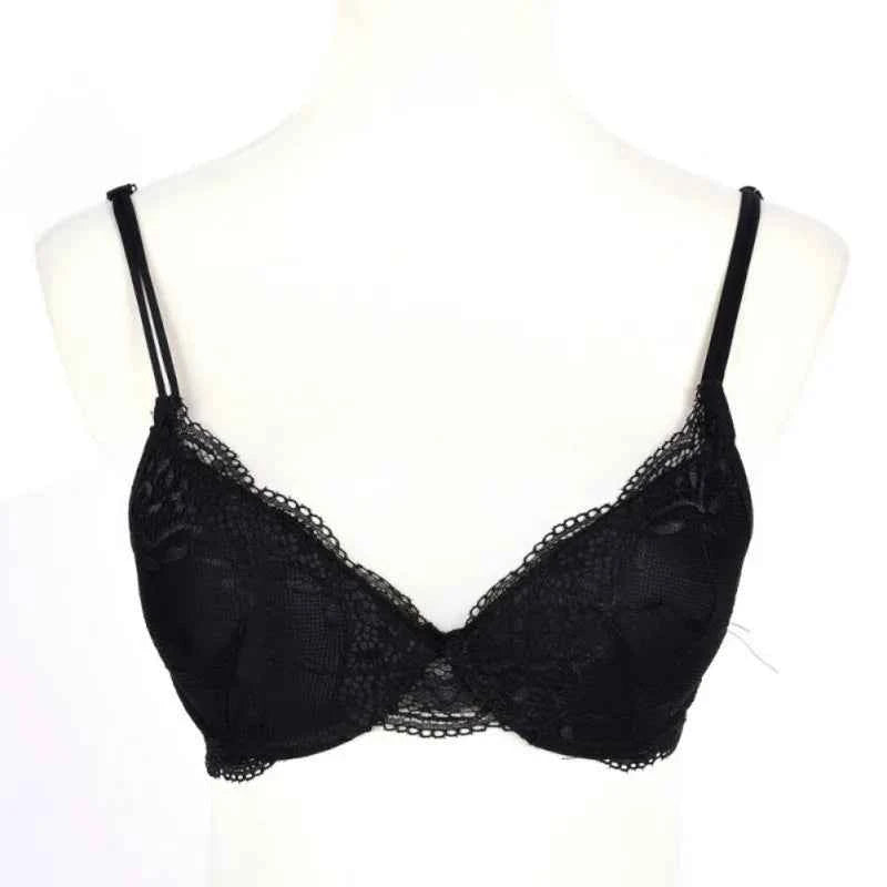 Women Sexy Lace Bra 2Pcs/Sets Fashion Thin Breathable Bra Push-up Underwear Underpants Female Embroidered Hollowed Lace Bra Set