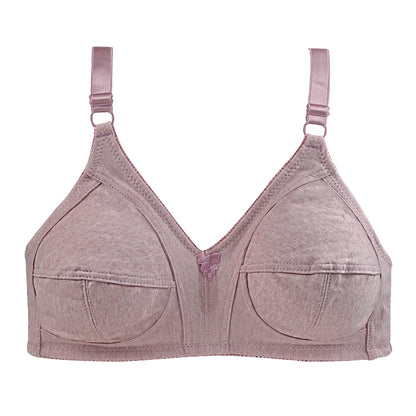 KING'S FAITH 2024 New Arrival Wireless Push-Up Bra – Cotton Thin Brassiere for Women, Big Size 46CD–48C