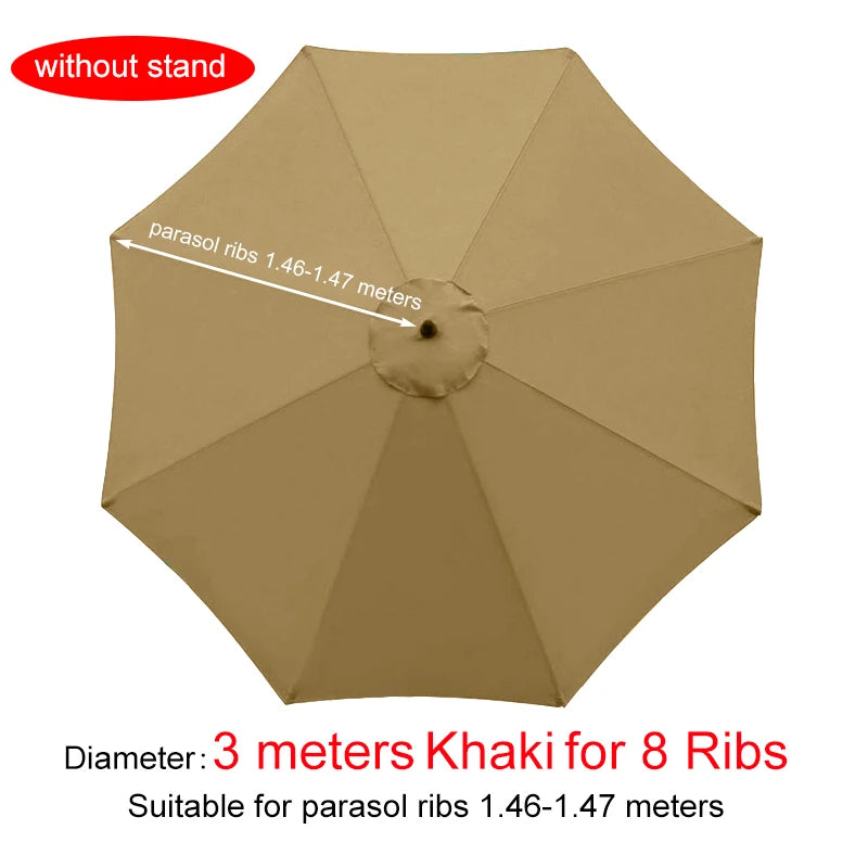 Parasol Replacement Cloth – Waterproof Anti-UV Canopy for 6 & 8 Rib Banana Parasols