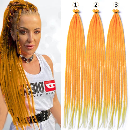 26 Inch Red Crochet Dreadlock Extensions - Faux Locs Hair - Shello's Creative Boutique