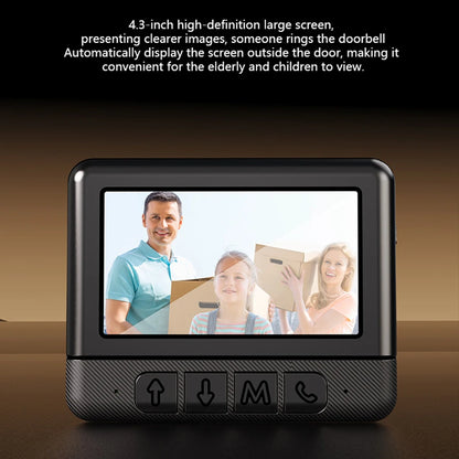 4.3 Inch Wireless Video Doorbell with 130° Camera & Night Vision