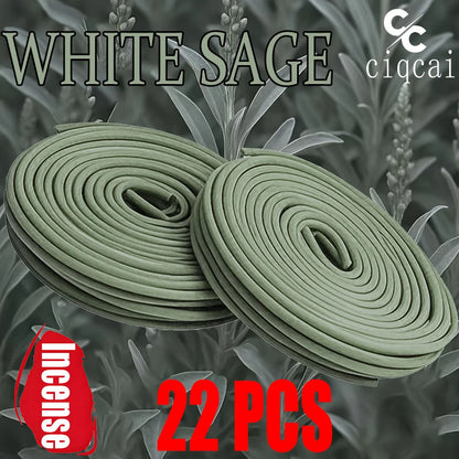 White Sage Spiral Incense Coils - Long-Lasting 2-Hour Burn (22-198 Pieces) - Shello's Creative Boutique