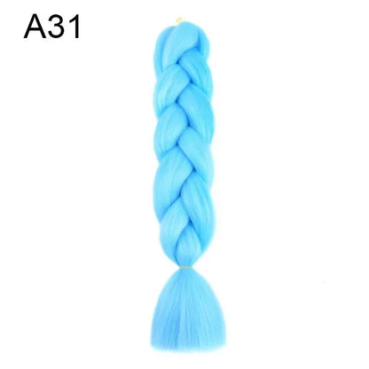 24 Inch Jumbo Braiding Hair - Rainbow Ombre Synthetic Extensions - Shello's Creative Boutique