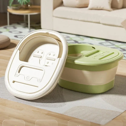 Foldable Foot Spa Bath Tub with Massage Bumps & Thermal Lid