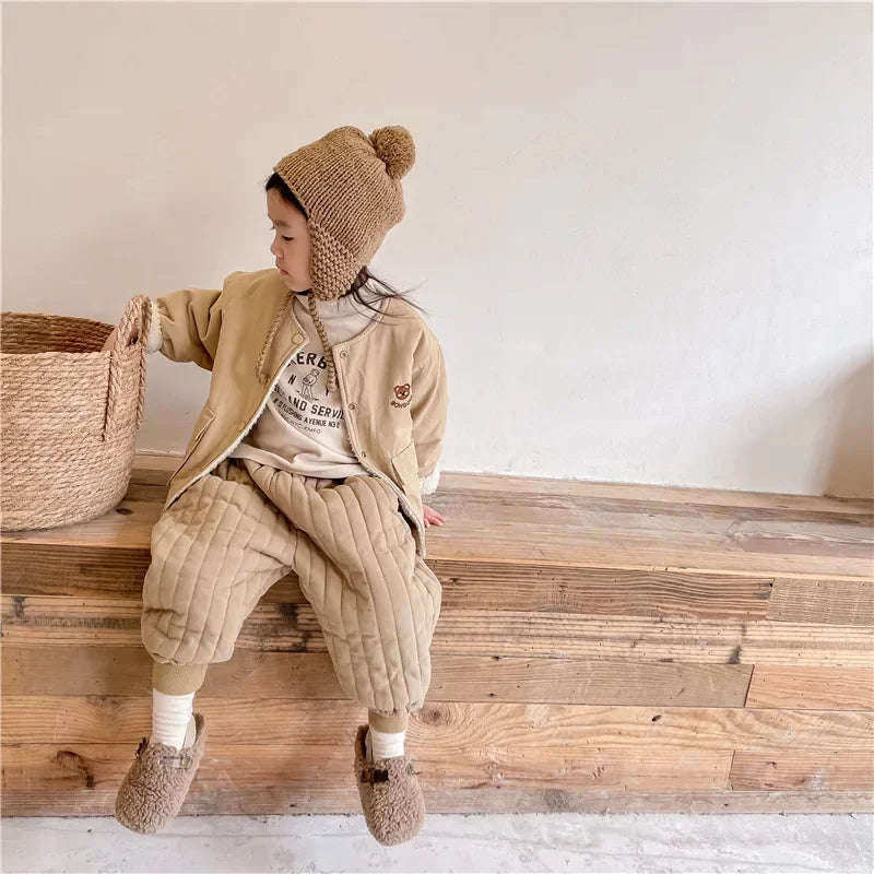 Winter Cotton-Padded Kids Harem Trousers – Unisex Full-Length Thermal Pants (Ages 2–7) Shello's Creative Boutique