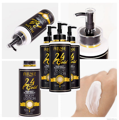 AILKE 24k Gold Perfect Flawlessly Body Lotion, Whitening, Inhibit Melanin, Moisturizing, UV Protect, With Nicotinamide Vitamin C - Shello's Creative Boutique