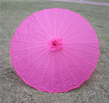 70cm Chinese Fabric Parasol — Traditional Bamboo Dance Umbrella for Weddings & Props