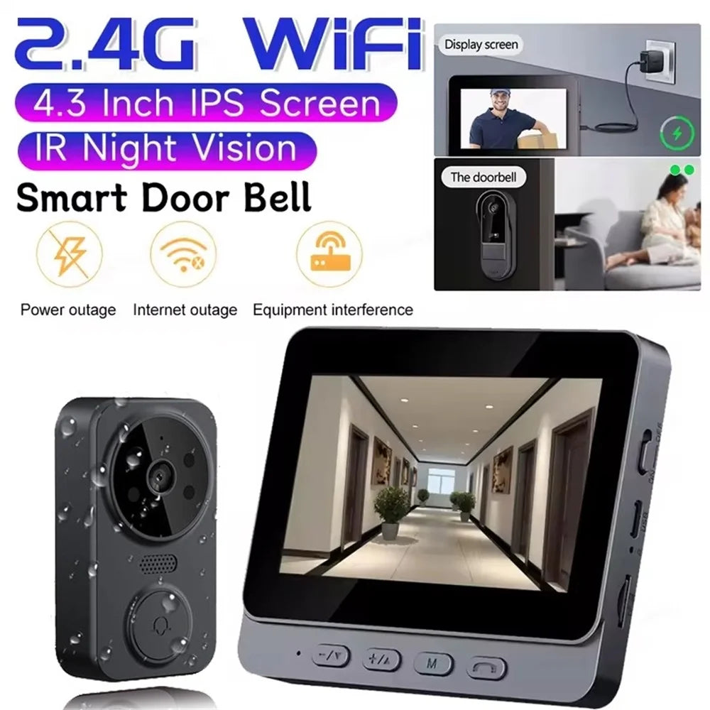 WiFi Video Doorbell Camera Bundle with HD Night Vision, Motion Detection & Cloud Storage
