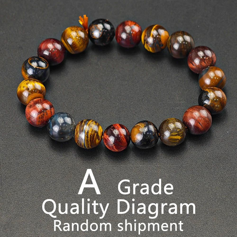 Tiger Eye Crystal Bead Bracelet – Natural Stone Healing Jewellery for Men & Women