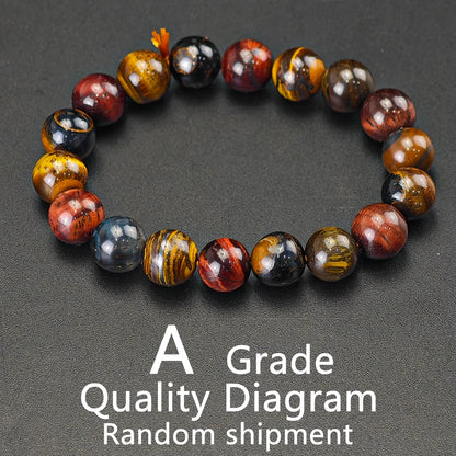 Tiger Eye Crystal Bead Bracelet – Natural Stone Healing Jewellery for Men & Women
