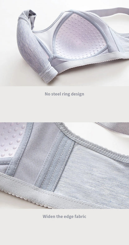 Comfortable Non-Slip Push-Up Sports Bra for Women – Seamless Wire-Free Lingerie with Wide Shoulder Straps & Chest Pad (Sizes 36–100BC)