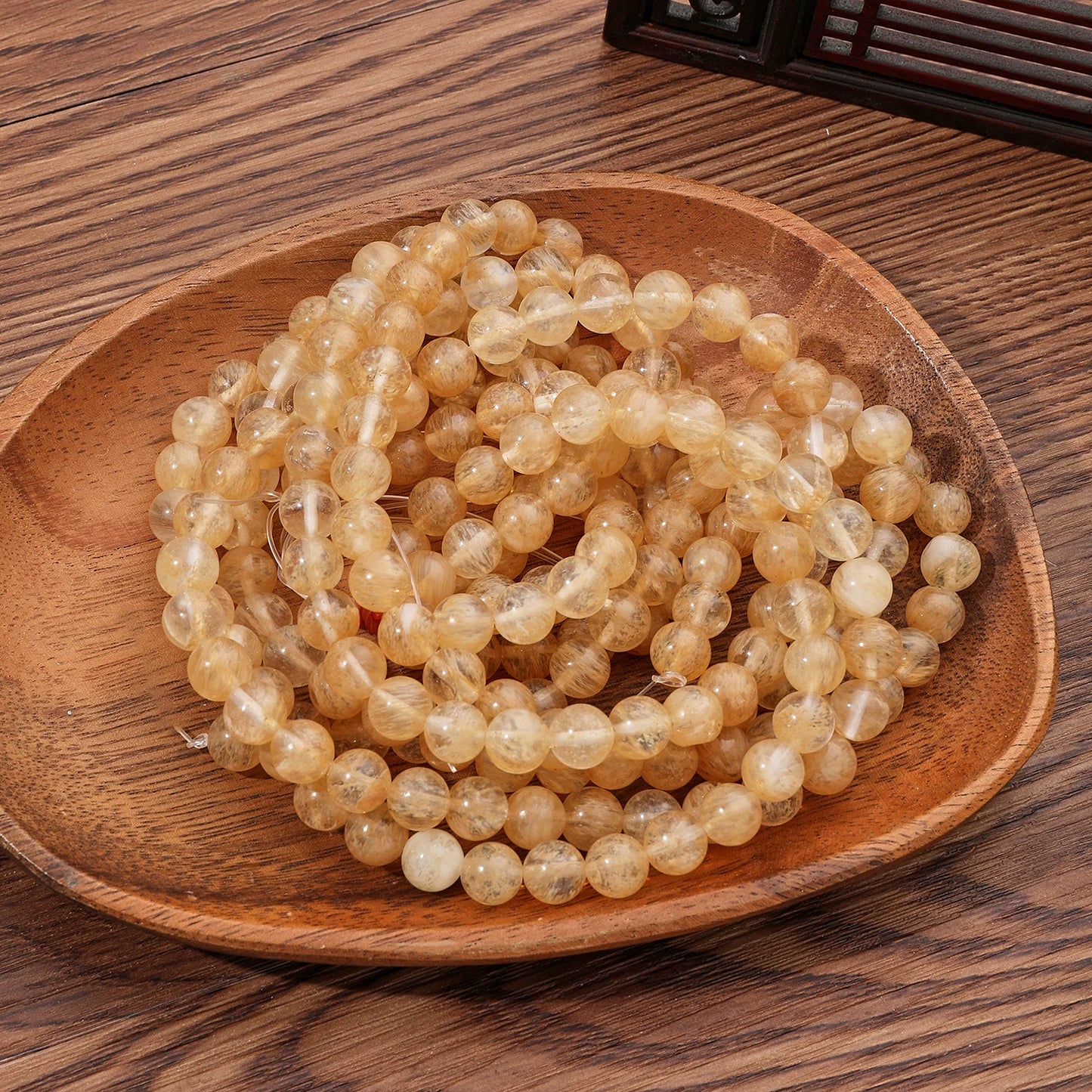 1 Strand 45pcs Natural Stone Beads – Rose Quartz, Tiger Eye, Obsidian