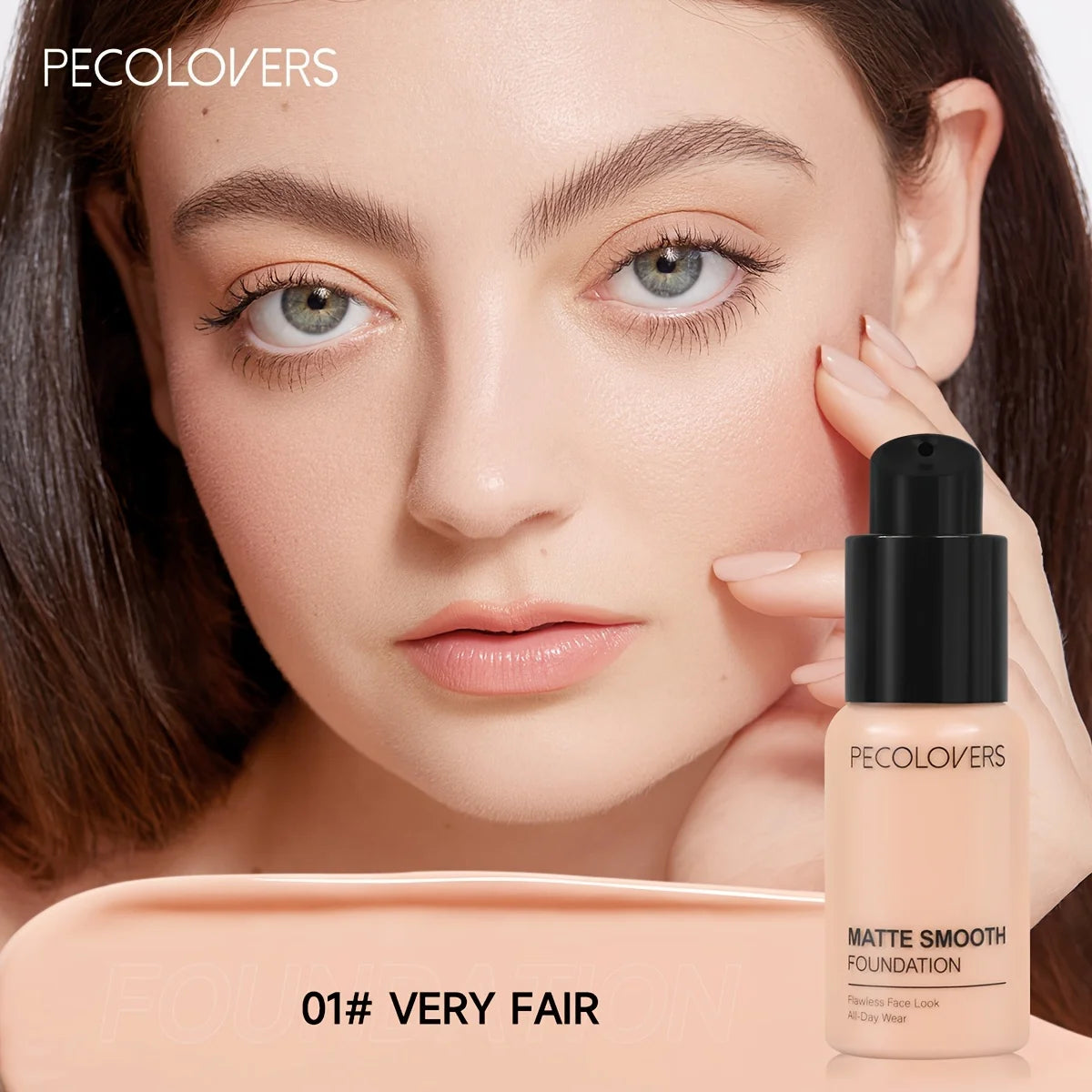 PECOLOVERS Matte Finish Liquid Foundation - Oil-Control, Waterproof, Full Coverage Concealer for All Skin Tones - Shello's Creative Boutique