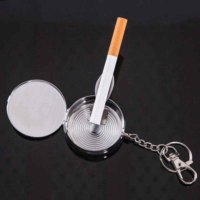 Mini Portable Stainless Steel Ashtray With Lid – Pocket & Car Ashtray for Travel