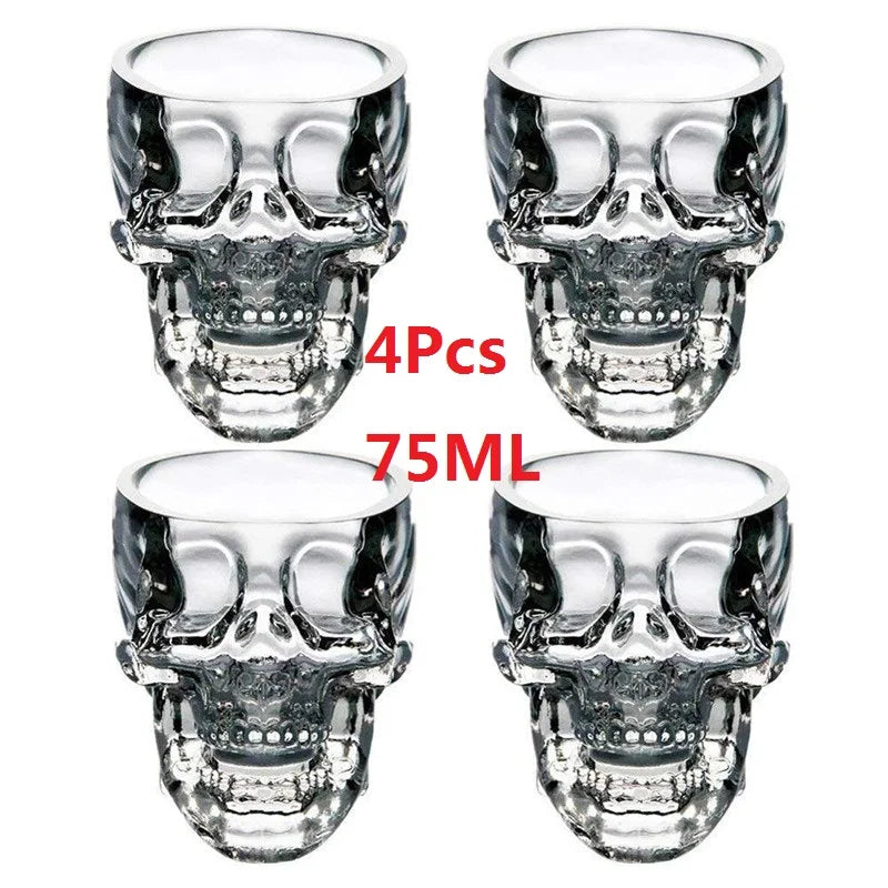 Skull Head Crystal Decanter & Glass Set – Gothic Bar Whisky Vodka Wine Spirits