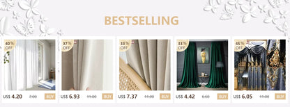 European Luxury Chenille Embroidered Curtains - Coffee Color Villa Valance for Living Room & Bedroom - Shello's Creative Boutique