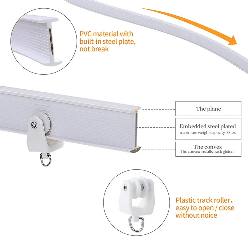 Flexible Bendable Curtain Track 2-6M - Curved Rail - Shello's Creative Boutique