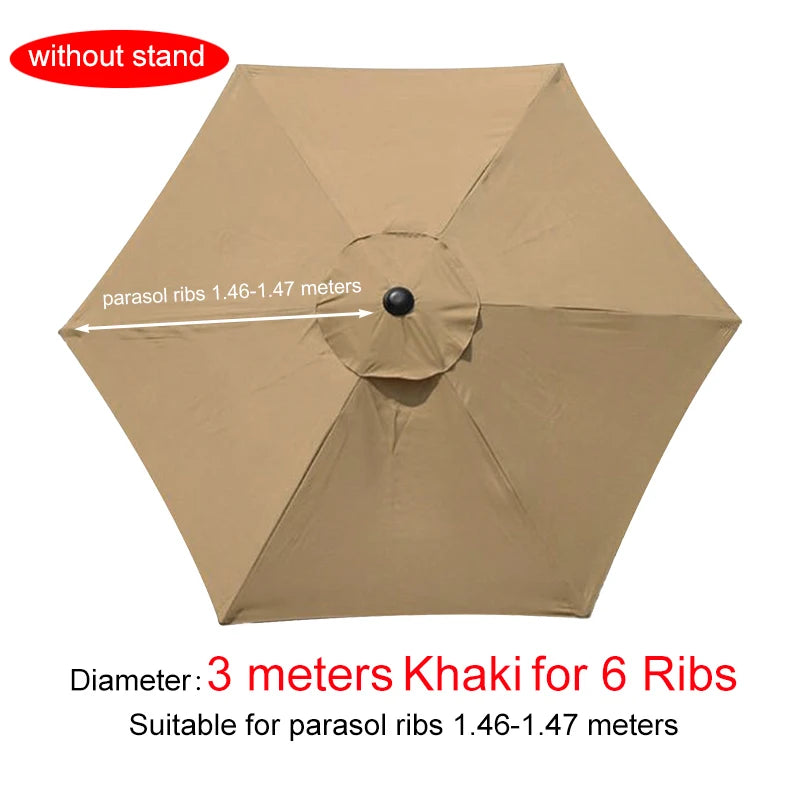 Parasol Replacement Cloth – Waterproof Anti-UV Canopy for 6 & 8 Rib Banana Parasols