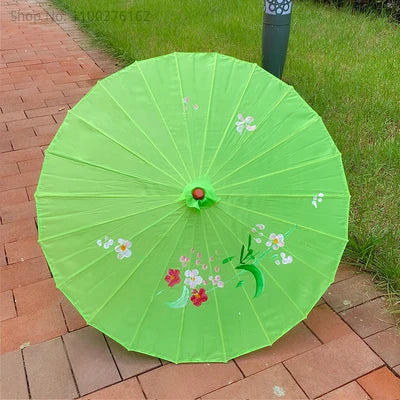 70cm Chinese Fabric Parasol — Traditional Bamboo Dance Umbrella for Weddings & Props