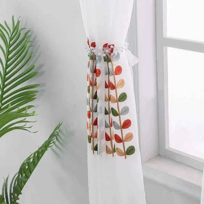 Boho Sheer Curtains for Living Room - Light Filtering Window Drapes, 2 Panels - Shello's Creative Boutique
