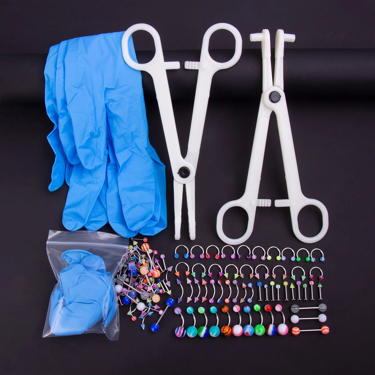 Body Piercing Jewellery Kit – Stainless Steel & Acrylic
