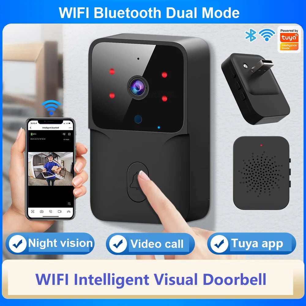Tuya Smart WiFi Video Doorbell with HD Camera & Night Vision