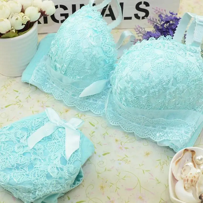 Women’s Wireless Sexy Lace Bra & Panty Set – Push-Up Bralette Lingerie for All Sizes