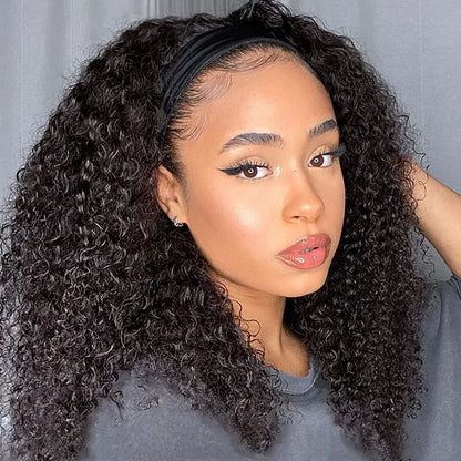 Human Hair Headband Wig - Water Wave 180% Density Natural Wig - Shello's Creative Boutique
