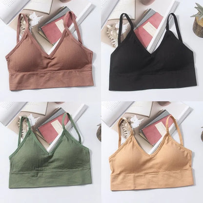 ZXYOUPING Kit 4 Seamless Bra Set – Sexy Beautiful Back Cotton-Blend Wireless