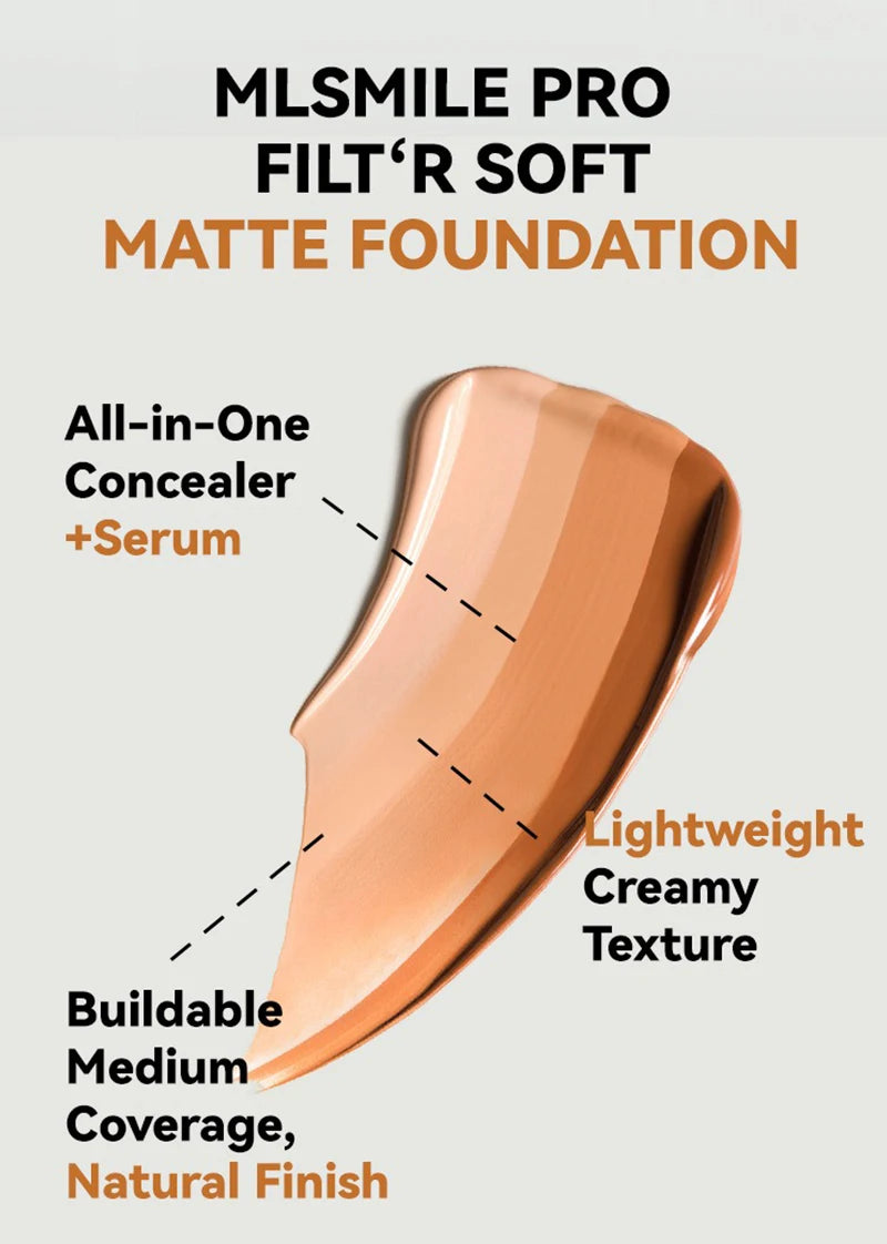 Face Foundation Cream Oil-Control Matte BBCream Waterproof Lasting Concealer Liquid Full Coverage Matte Base Professional Makeup - Shello's Creative Boutique