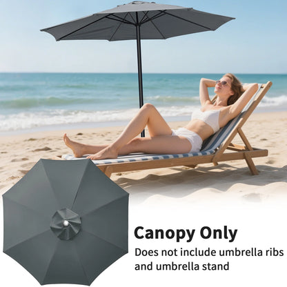 Parasol Replacement Cover – PU-Coated Oxford Waterproof Canopy for 6 & 8 Rib Garden Parasols