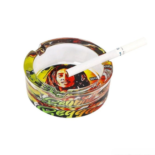 Gothic Skull Glass Ashtray – Detailed Carved Skull Head Design 85mm Smoking Accessory