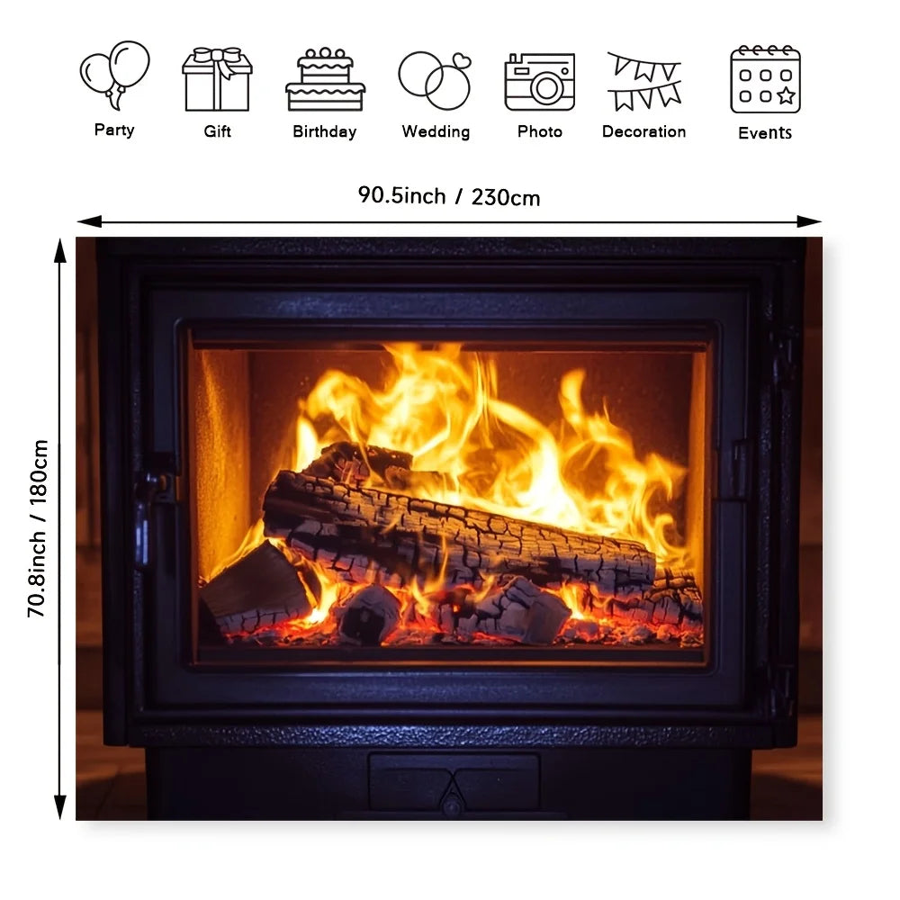 Realistic Flame Effect Log Set – Polyester Fireplace Decoration - Shello's Creative Boutique