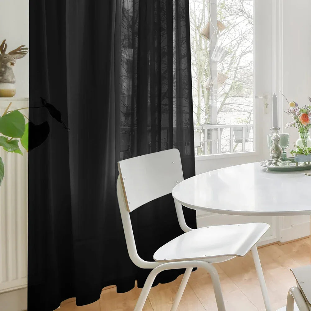 Sheer White Tulle Curtains – Elegant Voile Window Drapes - Shello's Creative Boutique