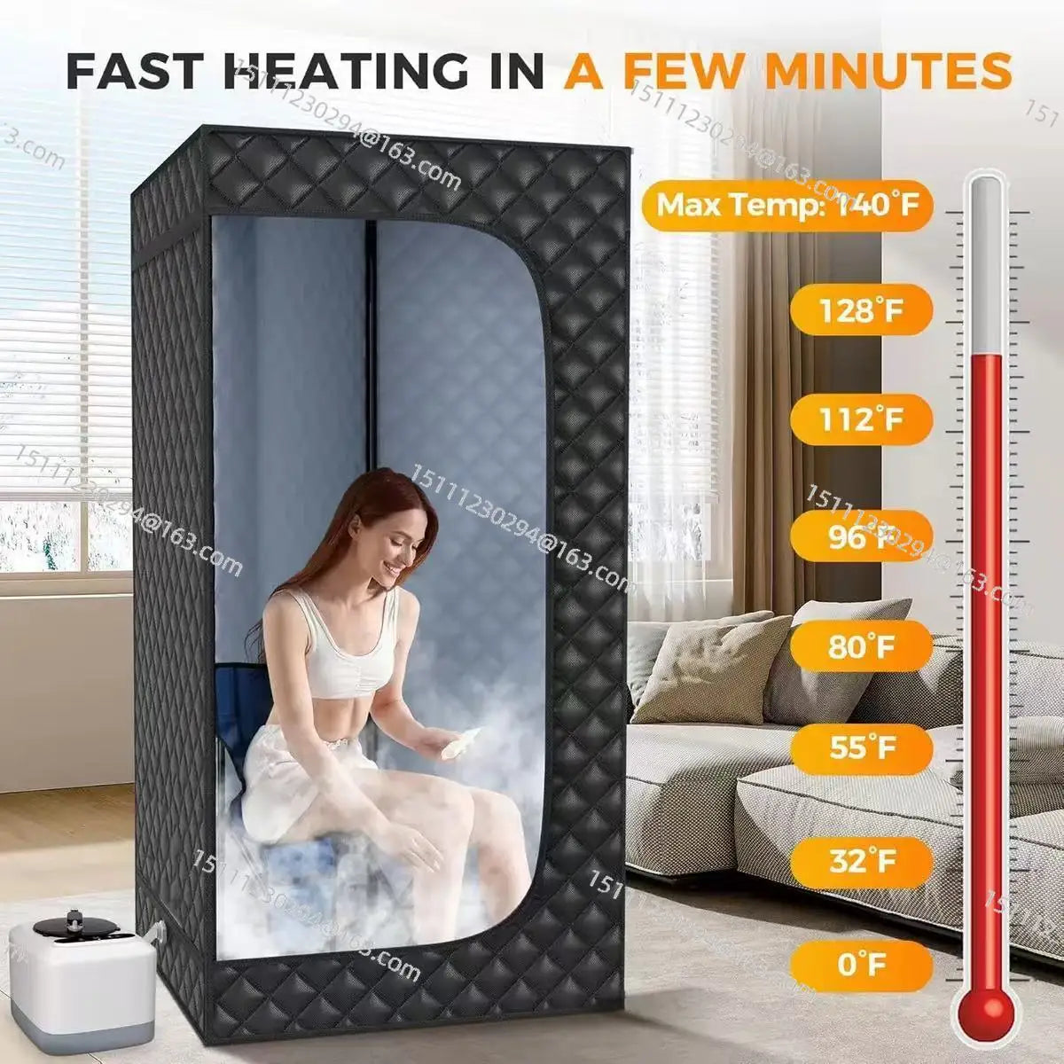 Full Body Steam Sauna Tent – 1-Person Home Spa, 3L Steamer with Remote Control & Timer