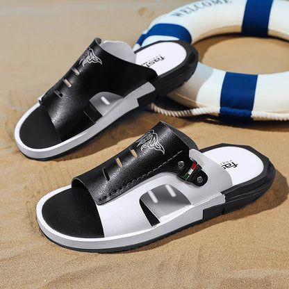 Men's Casual Summer Sandals – Black & Orange