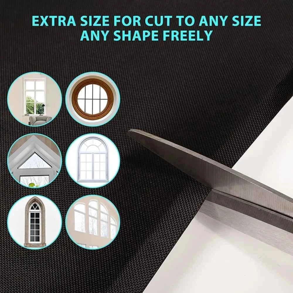 DIY Portable Travel Blackout Curtain Blind Window Thermal Insulated Kitchen Curtains Stick On Non-perforated Black Cloth