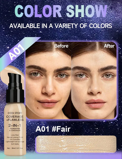 10 Color Lasting Face Foundation Cream Oil-Control Matte BB Cream Liquid Full Coverage Waterproof Hydrating Brighten Concealer - Shello's Creative Boutique