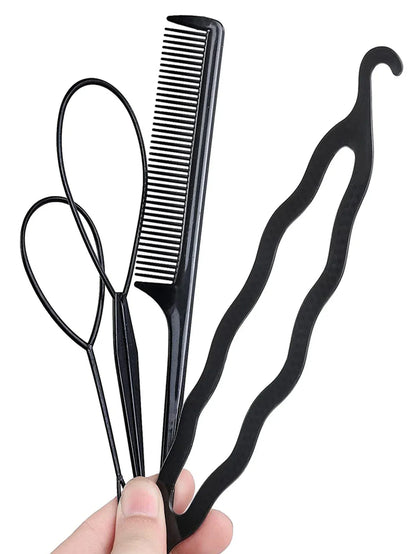 4-Piece Hair Braiding Tool Set - DIY Loop Styling Tools for Easy Braids - Shello's Creative Boutique
