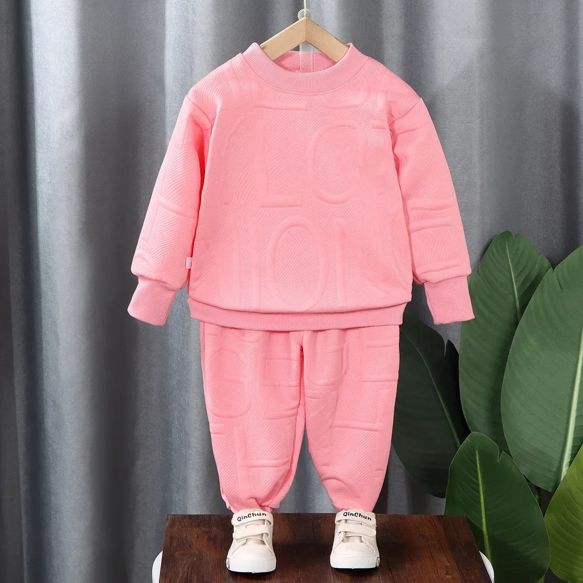 Children's Clothing  Long-sleeved Round Neck Printed Sweatshirt+cuffed Trousers 2pcs Suit Casual Outer Wear Simple Shello's Creative Boutique