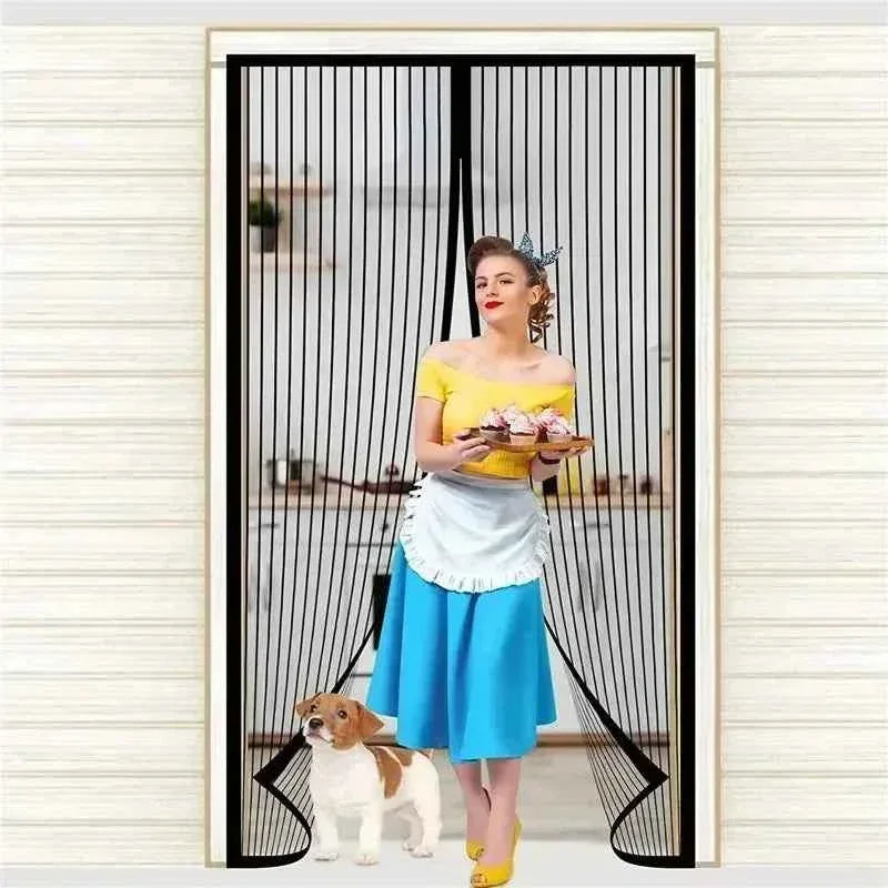 Magnetic Door Curtain - Auto-Close Anti-Mosquito Screen with No Drilling Installation (100x210cm) - Shello's Creative Boutique