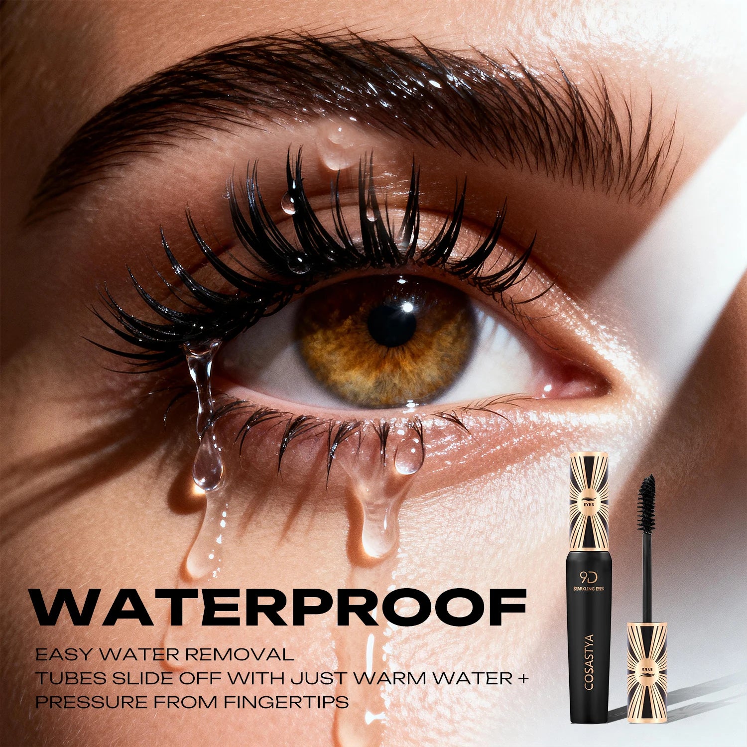 COSASTYA 9D Waterproof and Sweat-Proof Mascara, Black, Volume, Curl, Long-Lasting, Smudge-Proof, Travel Size - Shello's Creative Boutique