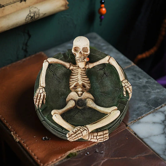 Skull Decorative Ashtray – Household Desktop Ash Tray for Home & Office